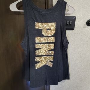 Pink tank tip large womens